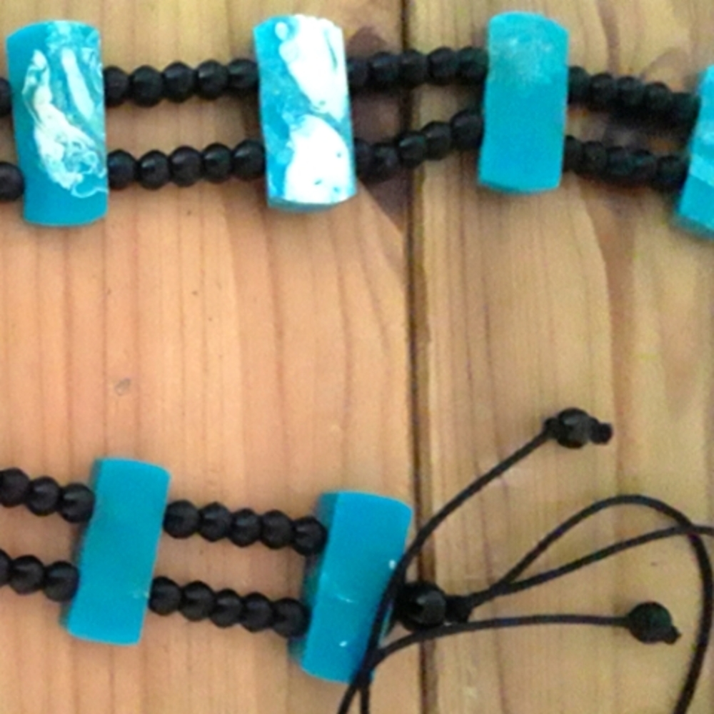 Vintage tiles and beads belt